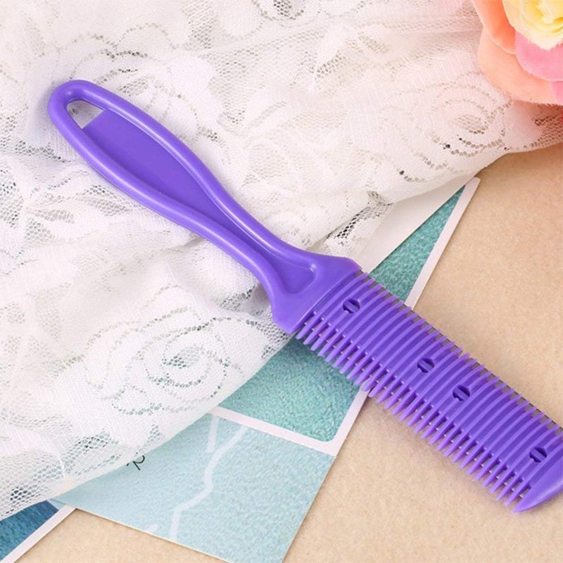 AKIRO Professional 3 Pcs Double Edge Razor Blades, Trimmer Razor Dual Side Cutting Scissors DIY Hair Thinning Comb Slim Haircuts Cutting Tool - Image 4